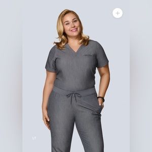 Mandala Scrub Grey Single Pocket Top and Jogger Bottoms